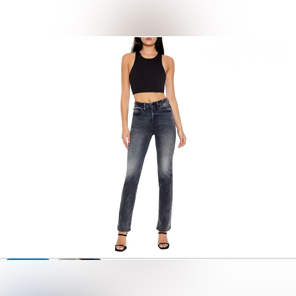 NWT Forever 21 Black Women's Curve‎ Straight Jeans - Size 27